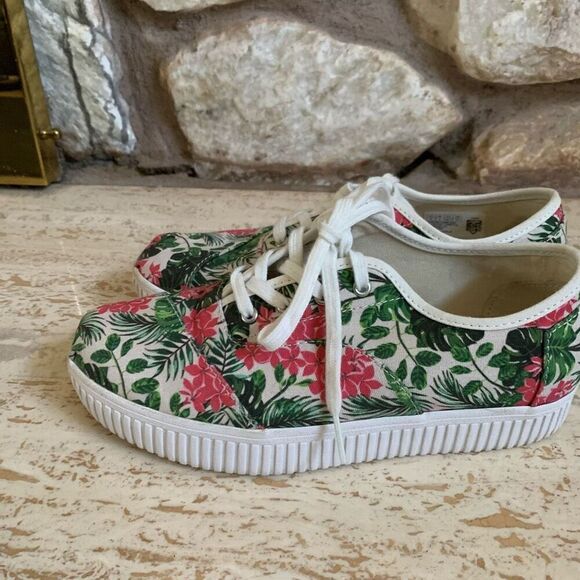 TOMS cordones Indio floral cancas sneaker womens - Picture 6 of 10